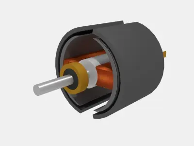 DC Electric Motor 2 coils 3D model