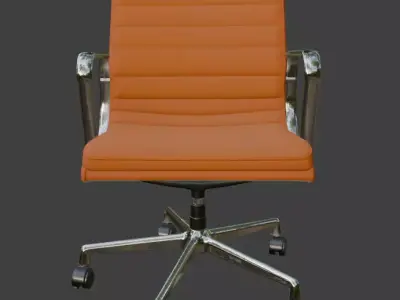 Modern Orange Executive Office Chair - High Detail 3D Model 3D model