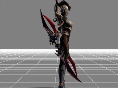 Karina Blood Moon Skin 08 Low-poly 3D model