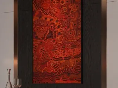 Living Room And Kitchen Interior Model 3D model