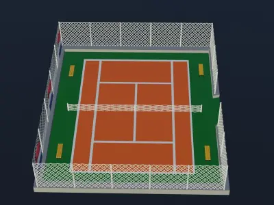 Tennis Court - Holland Low-poly 3D model