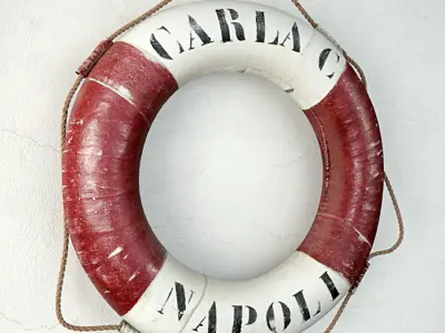 1951 Vintage Life Preserver Ring 3D model