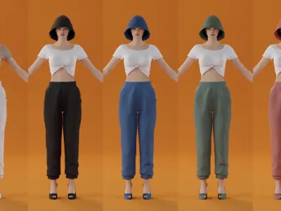 knitting hat 5 colors hat only 3D Model Collection