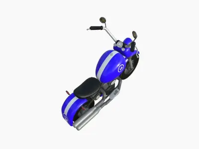 Motorcycle Cartoon A02 Blue Racing - Custom Vehicle Design Low-poly 3D model