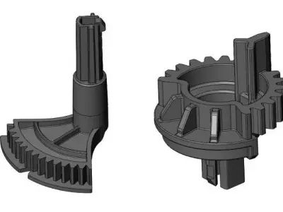 VAG Air Distribution and Flap Actuator gears OEM 5Q0898511B 3D print model