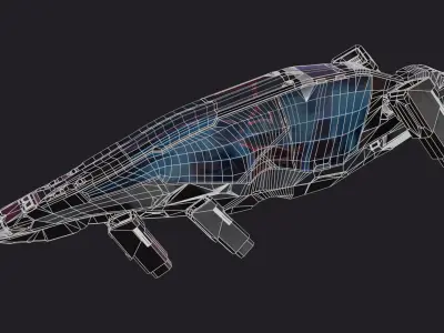 Sci Fi Hover Bike Low-poly 3D model