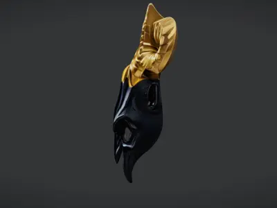 Majestic Ram-Themed Mask Low-poly 3D model