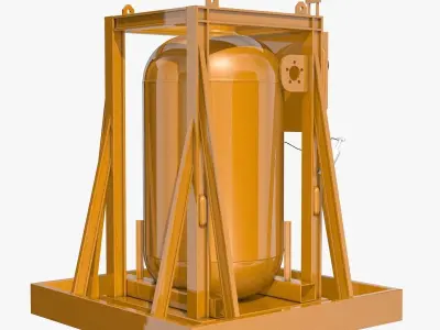 Yellow Metal Industrial Element 3D model