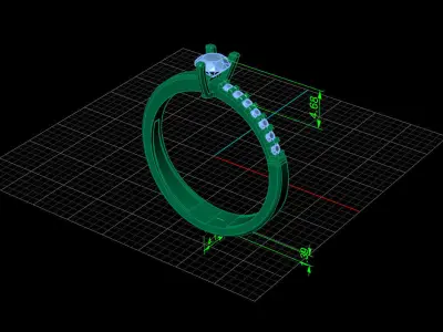 STL 3DM Print Ready Women Diamond Ring Lightweight Printable  3D print model 39