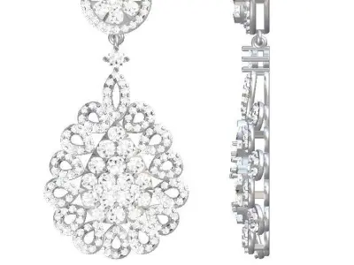 cluster pendant diamond jewelry 3D print model