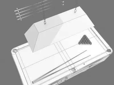 Pool table for pool snooker or billiards - untextured 3D model