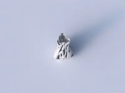 Vase puffy triangle with faceted cuts 3D print model