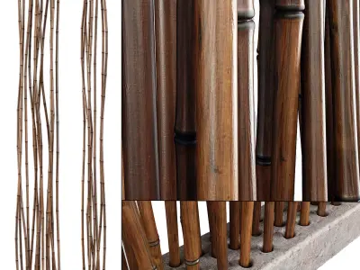 Bamboo low decor n7 3D model