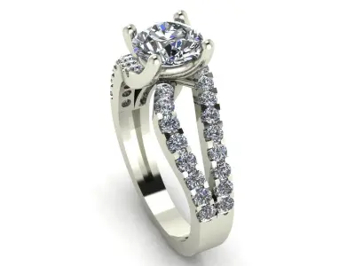 women diamonds ring 3D print model