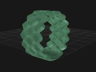 3line rhombus Ring  Free 3D print model