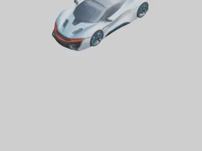 Hightech Electric Sports Car model Low-poly 3D model