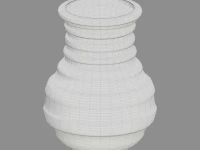 Vase05 orange and vase Low-poly 3D model