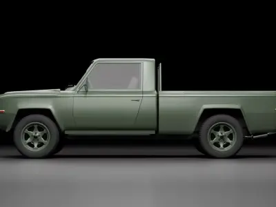 70s Military pickup truck V1 Low-poly 3D model