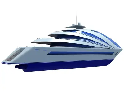 Futuristic Luxury Yacht 3 3D model