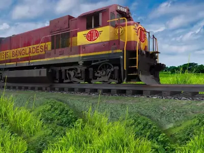 Railway Track  Low-poly 3D model