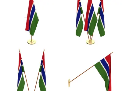 Gambia Flag Pack 3D model