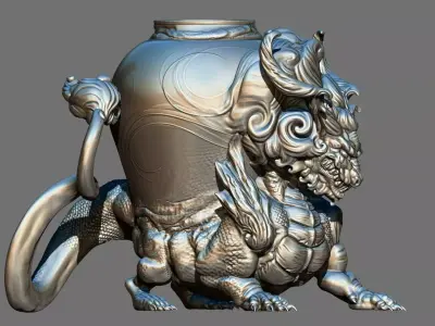 Chinese-dragon pot 3D print model