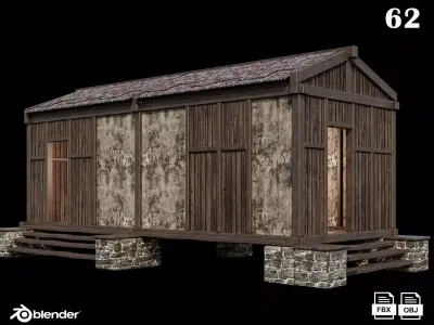 Medieval Houses 62- 4K Textures Game Ready Low-poly 3D model