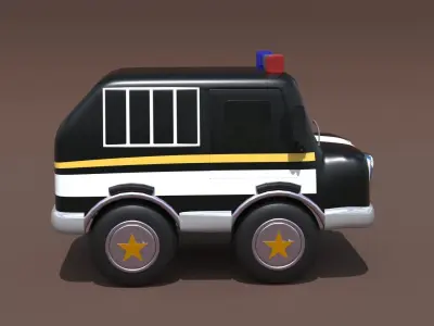 Police Car Cartoon  3D model