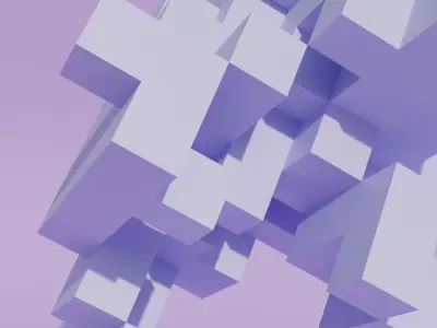 Geometric blocks V6 Low-poly 3D model