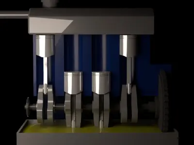 Engine lubrication system 3D model