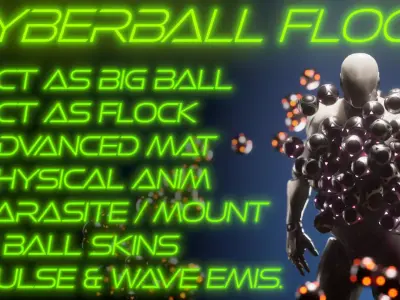 Cyberball Flock Low-poly 3D model