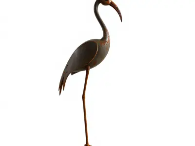 Metallic Crane Sculpture D Model Pack Low-poly 3D model