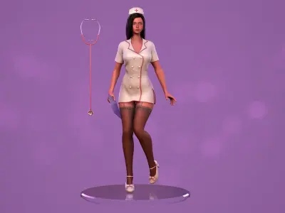 Nurse Doctor Girl - Stylized Casual Anime Realistic Character Low-poly 3D model