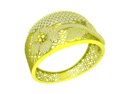A6282 New Design Luxury Flower Branches Women Bangle 3D print model