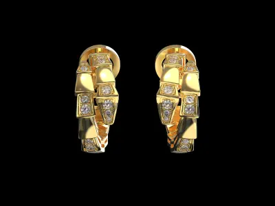 Bvlgari Snake Serpenti Earrings 3D print model 3D print model