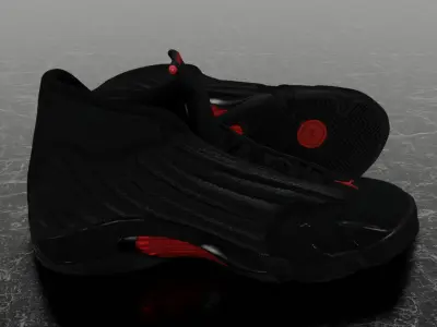 AIR JORDAN 14 LAST SHOT 3D SHOES Low-poly 3D model