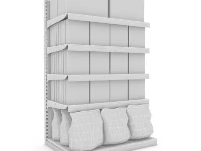 cleaning product market stand 07 Low-poly 3D model