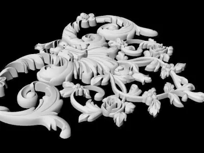 Central decor ornament for furniture 3D model 832