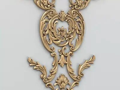 Carved decor central 011 3D model