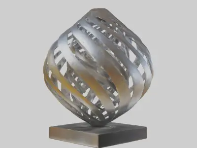 Metallic art sculpture model Low-poly 3D model