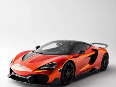 Luminous Orange Sports Car model pack Low-poly 3D model