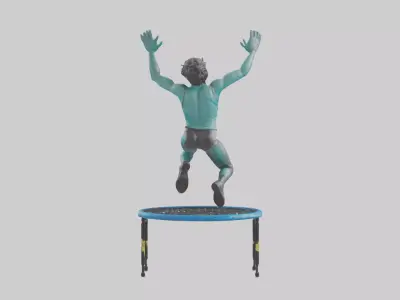 Trampoliner MidBounce statue model Low-poly 3D model