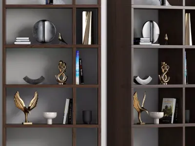 Bookcase with decor 3D model