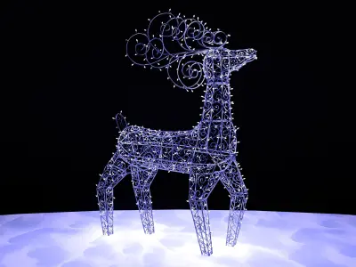 Christmas deer in garlands 3D model