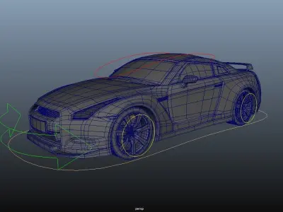 Nissan GTR Low-poly 3D model