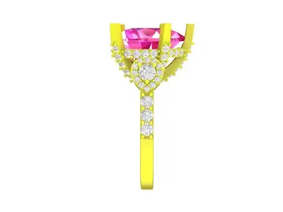 A7691 Luxury Heart Diamond Women Ring 3D Print 3D print model