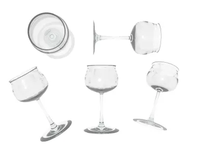 Rose Wine cocktail alcohol party bar glass  3D model