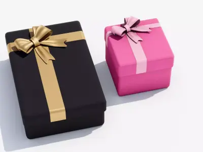 Gift Box Low-poly 3D model 5
