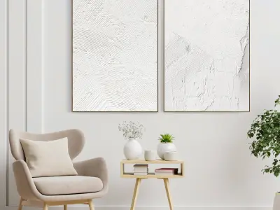 Plaster Two Photo Frame 177 Low-poly 3D model