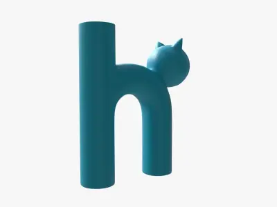 Ceramic Cat Vase 3D model